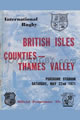 Counties-Thames Valley v British Isles 1971 rugby  Programme